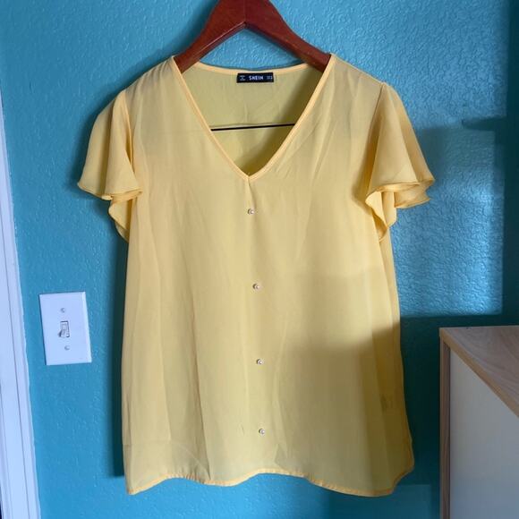 SHEIN yellow blouse - Picture 1 of 4